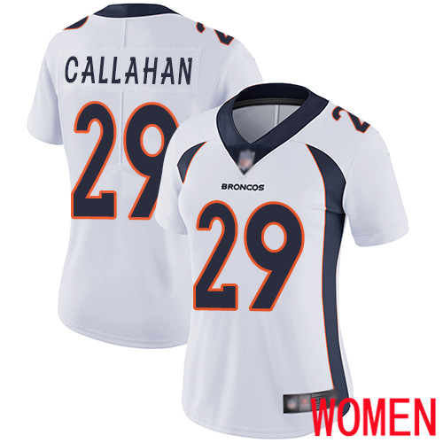 Women Denver Broncos #29 Bryce Callahan White Vapor Untouchable Limited Player Football NFL Jersey